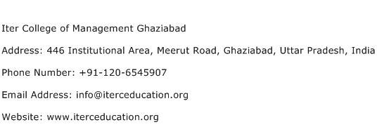 Iter College of Management Ghaziabad Address Contact Number