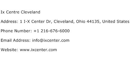 Ix Centre Cleveland Address Contact Number