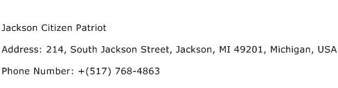 Jackson Citizen Patriot Address Contact Number