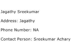 Jagathy Sreekumar Address Contact Number