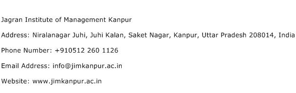Jagran Institute of Management Kanpur Address Contact Number