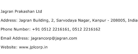 Jagran Prakashan Ltd Address Contact Number