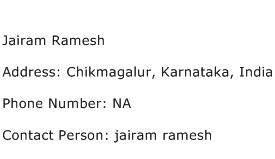 Jairam Ramesh Address Contact Number