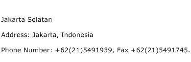 Jakarta Selatan Address Contact Number
