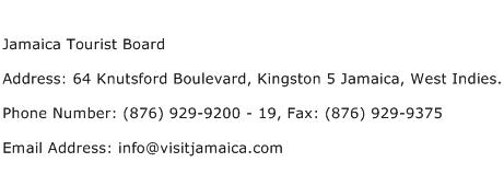 Jamaica Tourist Board Address Contact Number