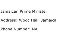 Jamaican Prime Minister Address Contact Number