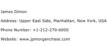 James Dimon Address Contact Number