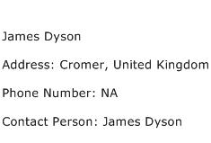 James Dyson Address Contact Number