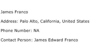 James Franco Address Contact Number