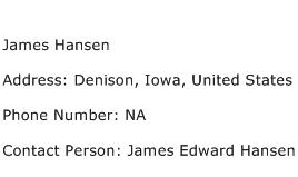 James Hansen Address Contact Number
