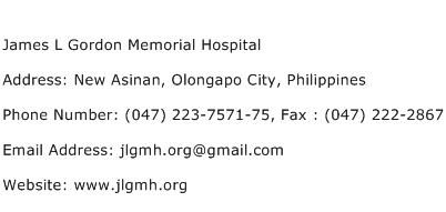 gordon hospital james memorial number contact address information email
