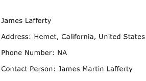 James Lafferty Address Contact Number