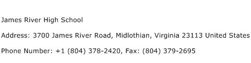 James River High School Address Contact Number