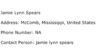 Jamie Lynn Spears Address Contact Number