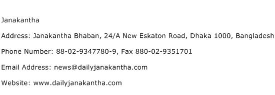 Janakantha Address Contact Number