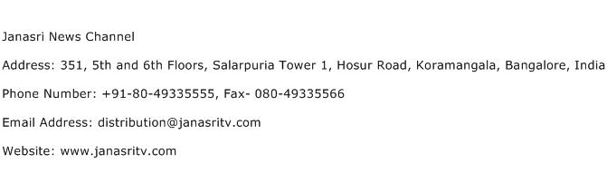 Janasri News Channel Address Contact Number
