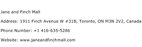Jane and Finch Mall Address Contact Number