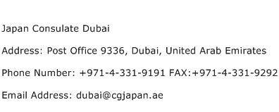 Japan Consulate Dubai Address Contact Number