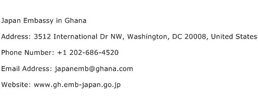 Japan Embassy in Ghana Address Contact Number