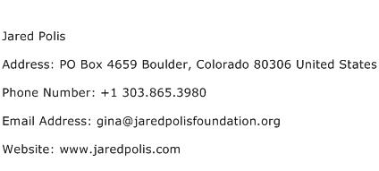 Jared Polis Address Contact Number