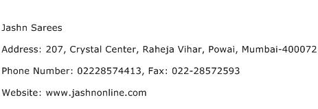 Jashn Sarees Address Contact Number