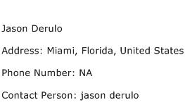 Jason Derulo Address Contact Number