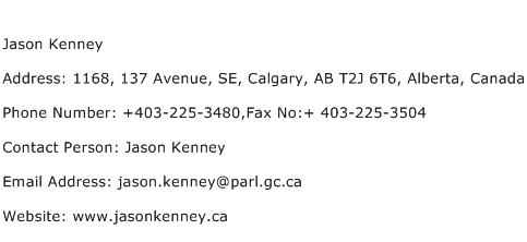 Jason Kenney Address Contact Number