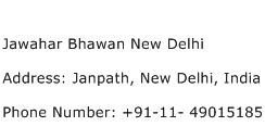 Jawahar Bhawan New Delhi Address Contact Number