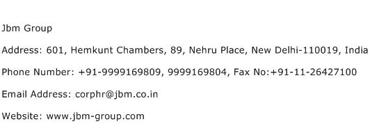 Jbm Group Address Contact Number