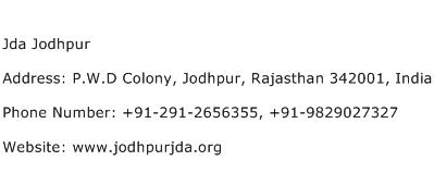 Jda Jodhpur Address Contact Number