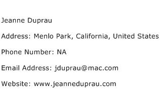 Jeanne Duprau Address Contact Number