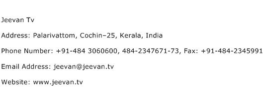 Jeevan Tv Address Contact Number
