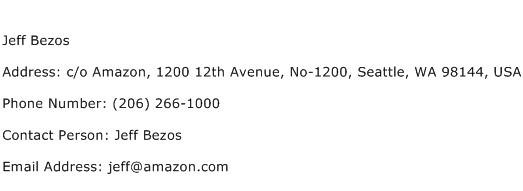 Jeff Bezos Address Contact Number
