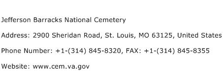 Jefferson Barracks National Cemetery Address Contact Number