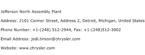 Jefferson North Assembly Plant Address Contact Number