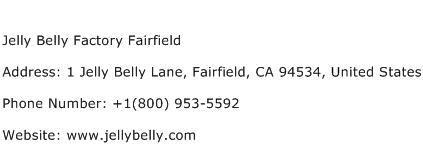 Jelly Belly Factory Fairfield Address Contact Number