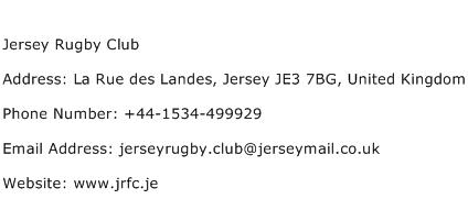 Jersey Rugby Club Address Contact Number