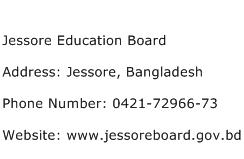 Jessore Education Board Address Contact Number