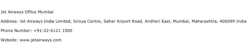 Jet Airways Office Mumbai Address Contact Number