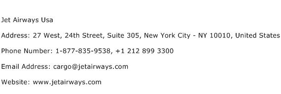 Jet Airways Usa Address Contact Number