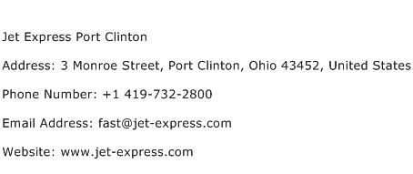 Jet Express Port Clinton Address Contact Number