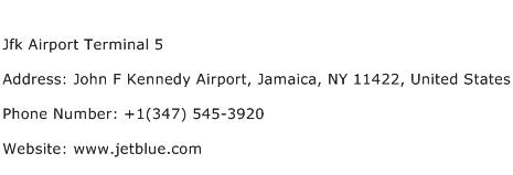Jfk Airport Terminal 5 Address Contact Number