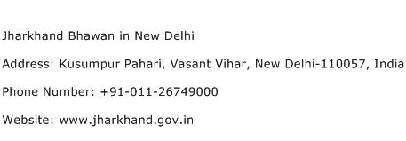Jharkhand Bhawan in New Delhi Address Contact Number