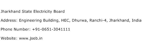 Jharkhand State Electricity Board Address Contact Number
