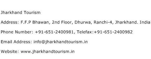 Jharkhand Tourism Address Contact Number