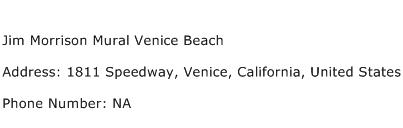 Jim Morrison Mural Venice Beach Address Contact Number