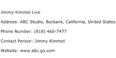 Jimmy Kimmel Live Address Contact Number