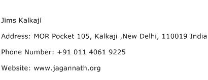 Jims Kalkaji Address Contact Number