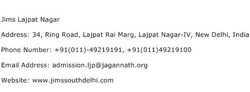 Jims Lajpat Nagar Address Contact Number