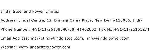 Jindal Steel and Power Limited Address Contact Number